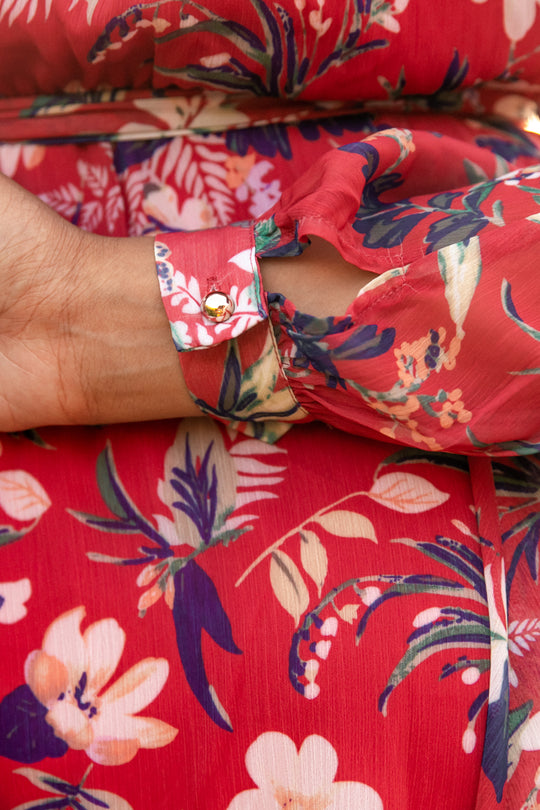 Laney Dress in Red Floral