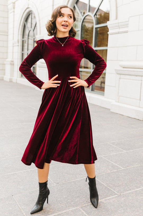La La Lady Dress in Wine