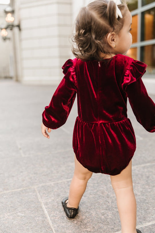 Baby La La Lady Romper in Wine - FINAL SALE-Baby