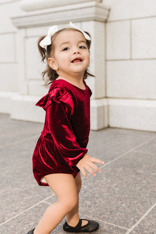 Baby La La Lady Romper in Wine - FINAL SALE-Baby