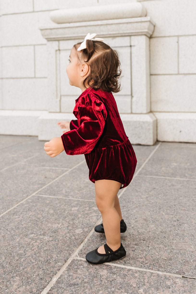 Baby La La Lady Romper in Wine - FINAL SALE-Baby