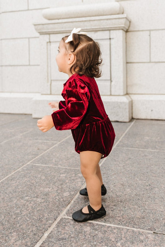 Baby La La Lady Romper in Wine - FINAL SALE-Baby