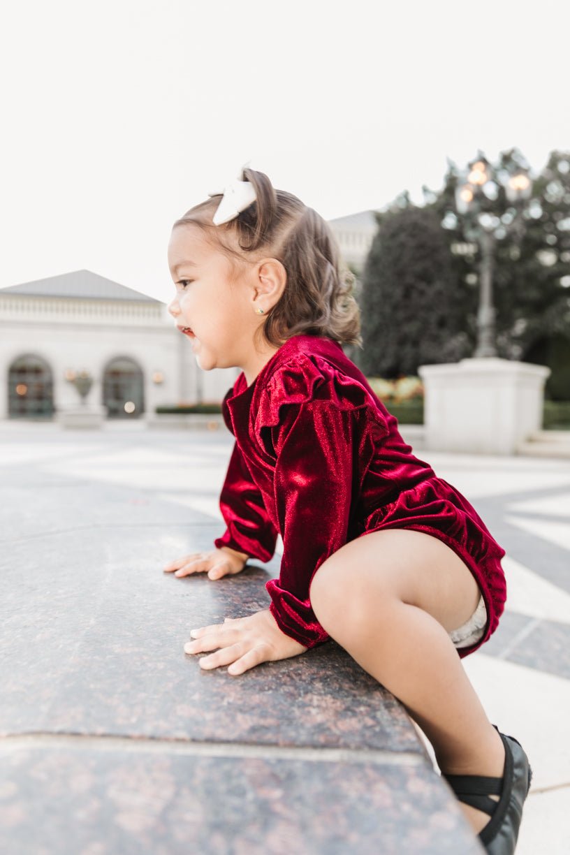 Baby La La Lady Romper in Wine - FINAL SALE-Baby