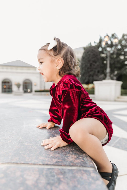 Baby La La Lady Romper in Wine - FINAL SALE-Baby