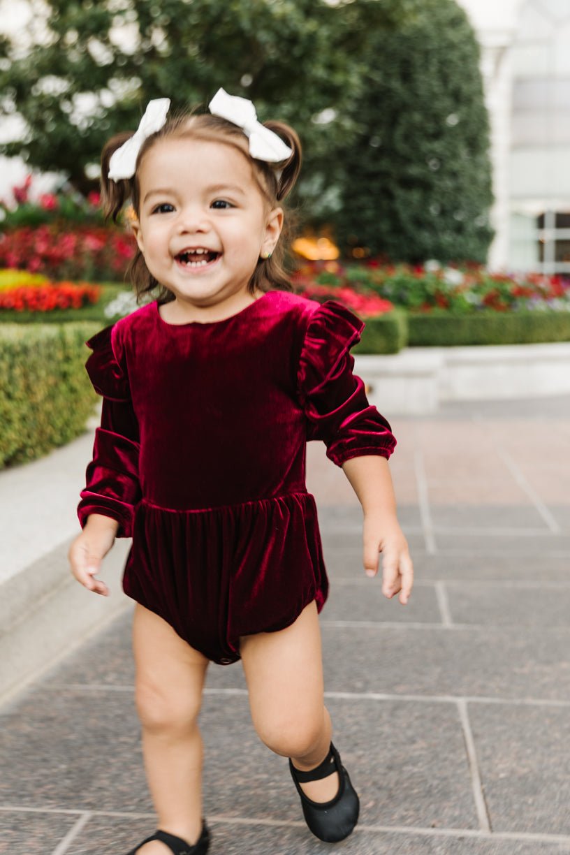 Baby La La Lady Romper in Wine - FINAL SALE-Baby