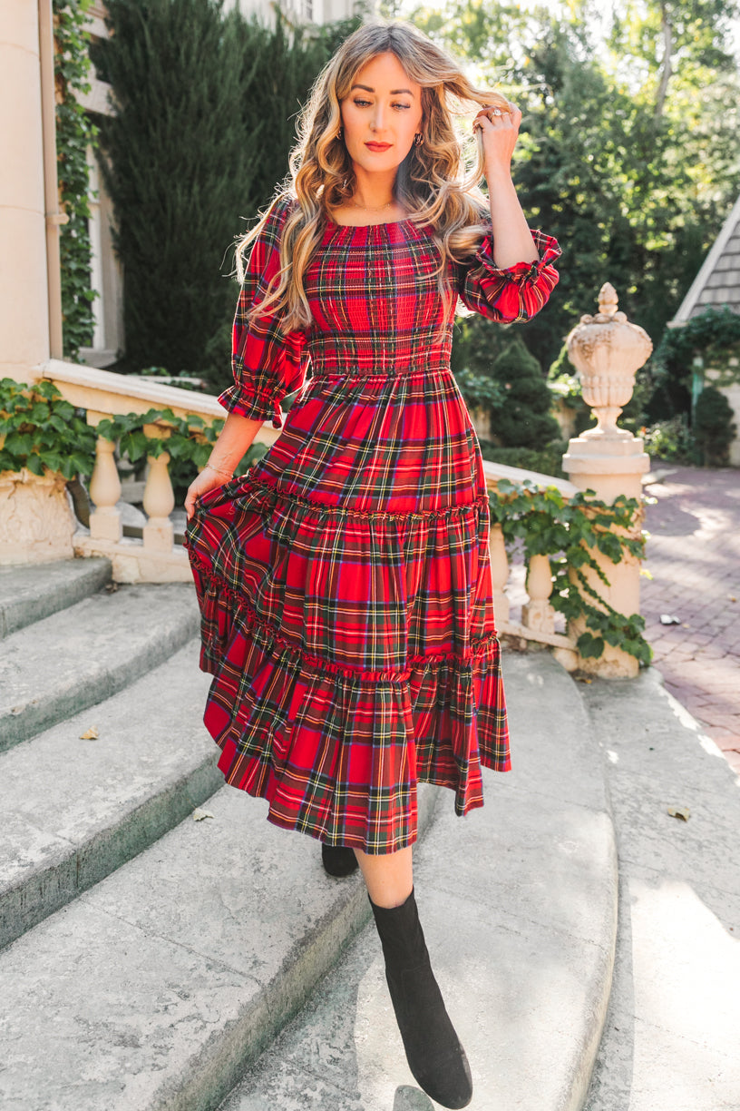 Madeline Dress in Holiday Plaid β Ivy City Co