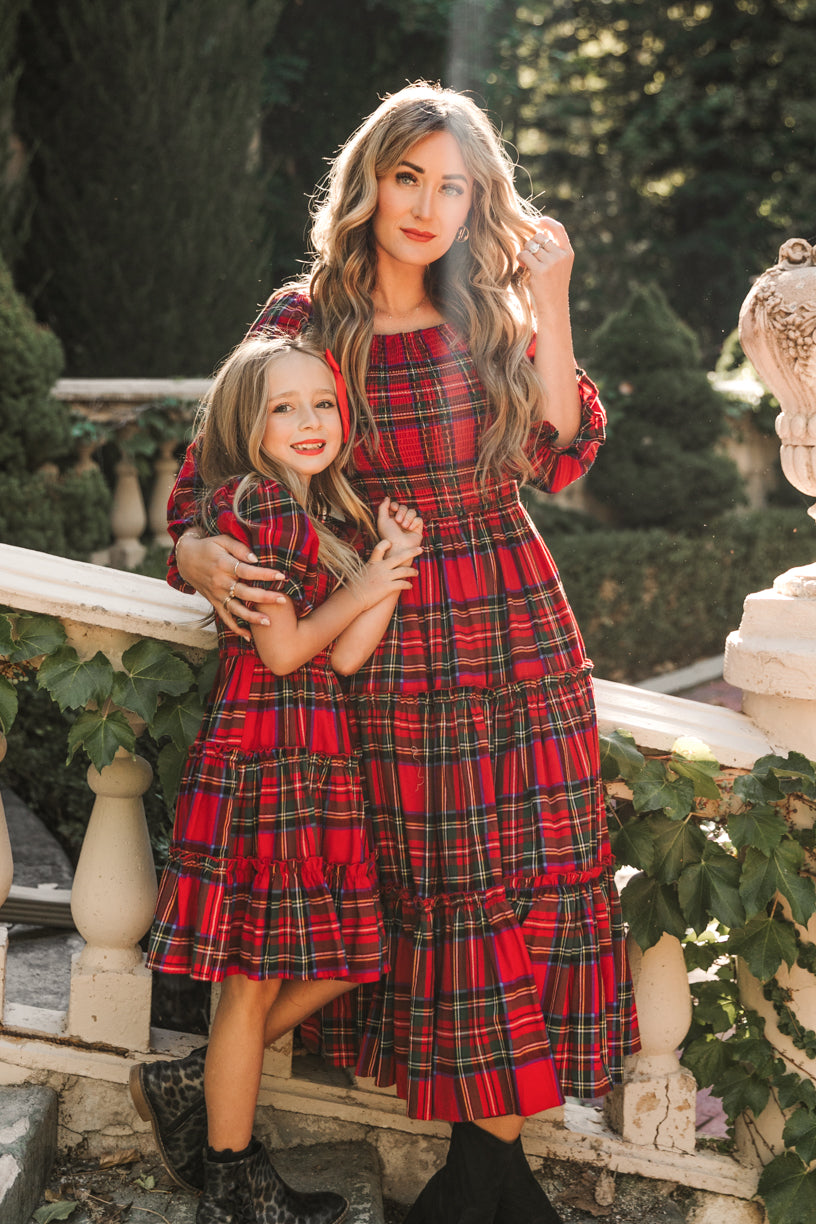 plaid dresses for christmas All I Want Red Tartan Midi Dress Shop the Mint This midi dress is going to look so good with heels or booties for any holiday party Plaid Clothing: Vintage Dresses, Skirts