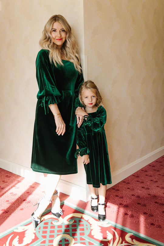 Mini Scarlett Dress in Emerald