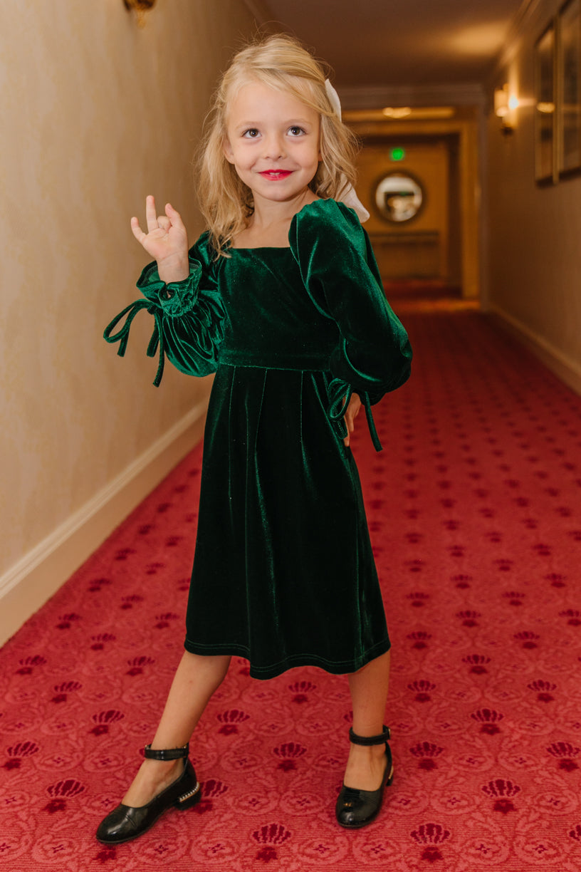 Mini Scarlett Dress in Emerald