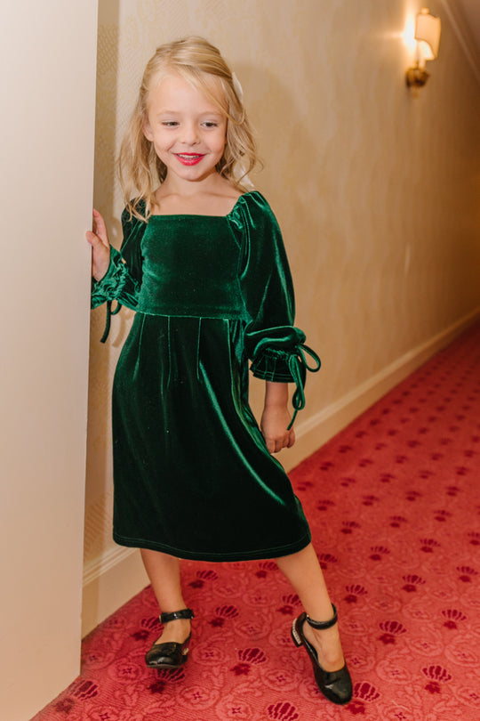 Mini Scarlett Dress in Emerald