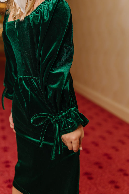 Mini Scarlett Dress in Emerald