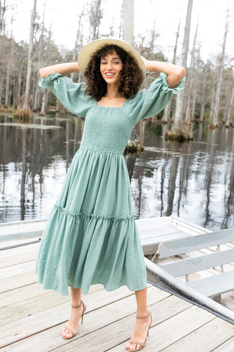 Lani Dress in Eucalyptus - FINAL SALE