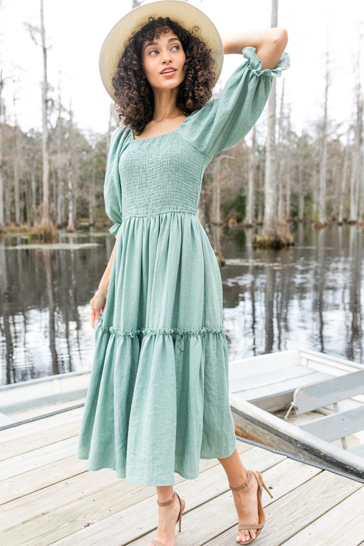 Lani Dress in Eucalyptus - FINAL SALE