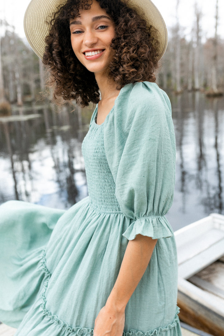 Lani Dress in Eucalyptus - FINAL SALE