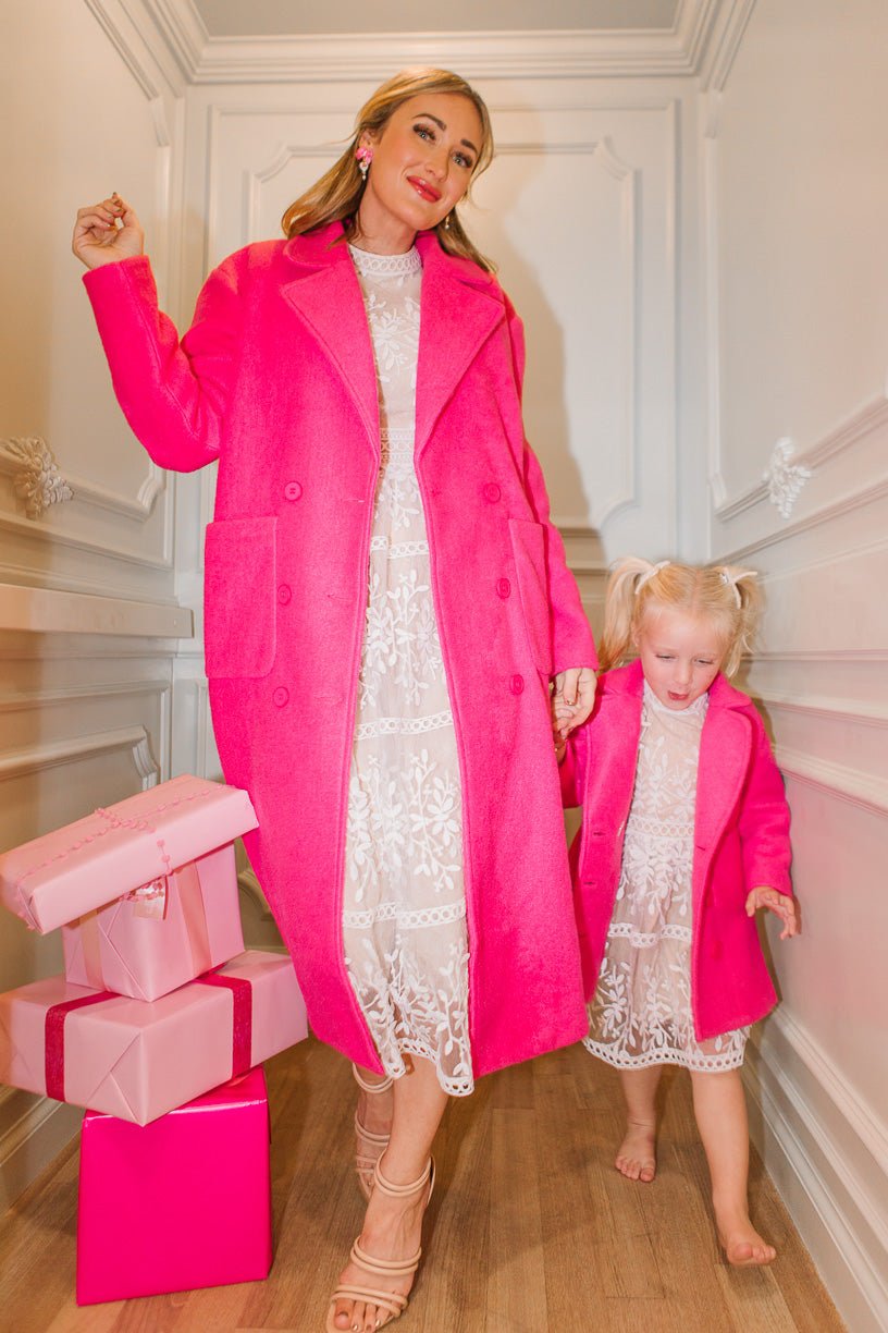Mini Polly Coat in Hot Pink-Mini