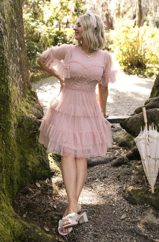 Short Whimsical Dress in Blush - FINAL SALE-Adult