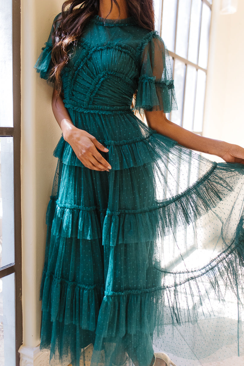 Whimsical Dress in Emerald - FINAL SALE