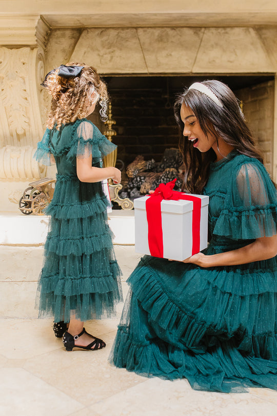 Mini Maxi Whimsical Dress in Emerald