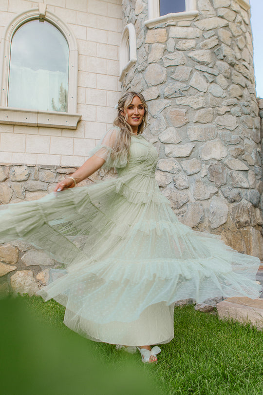 Whimsical Dress in Sage