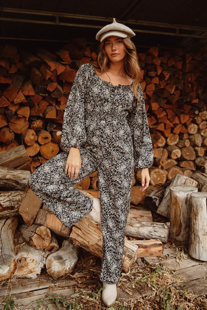 Willow Jumpsuit in Black Floral - FINAL SALE-Adult