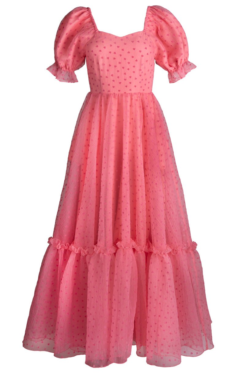 Wonderland Dress in Pink Hearts-Adult